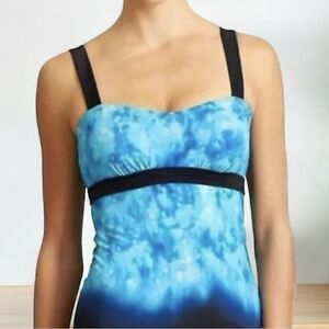 Athleta Bali Swim Tankini Top Bora Bora Blue 36 B/C Tall